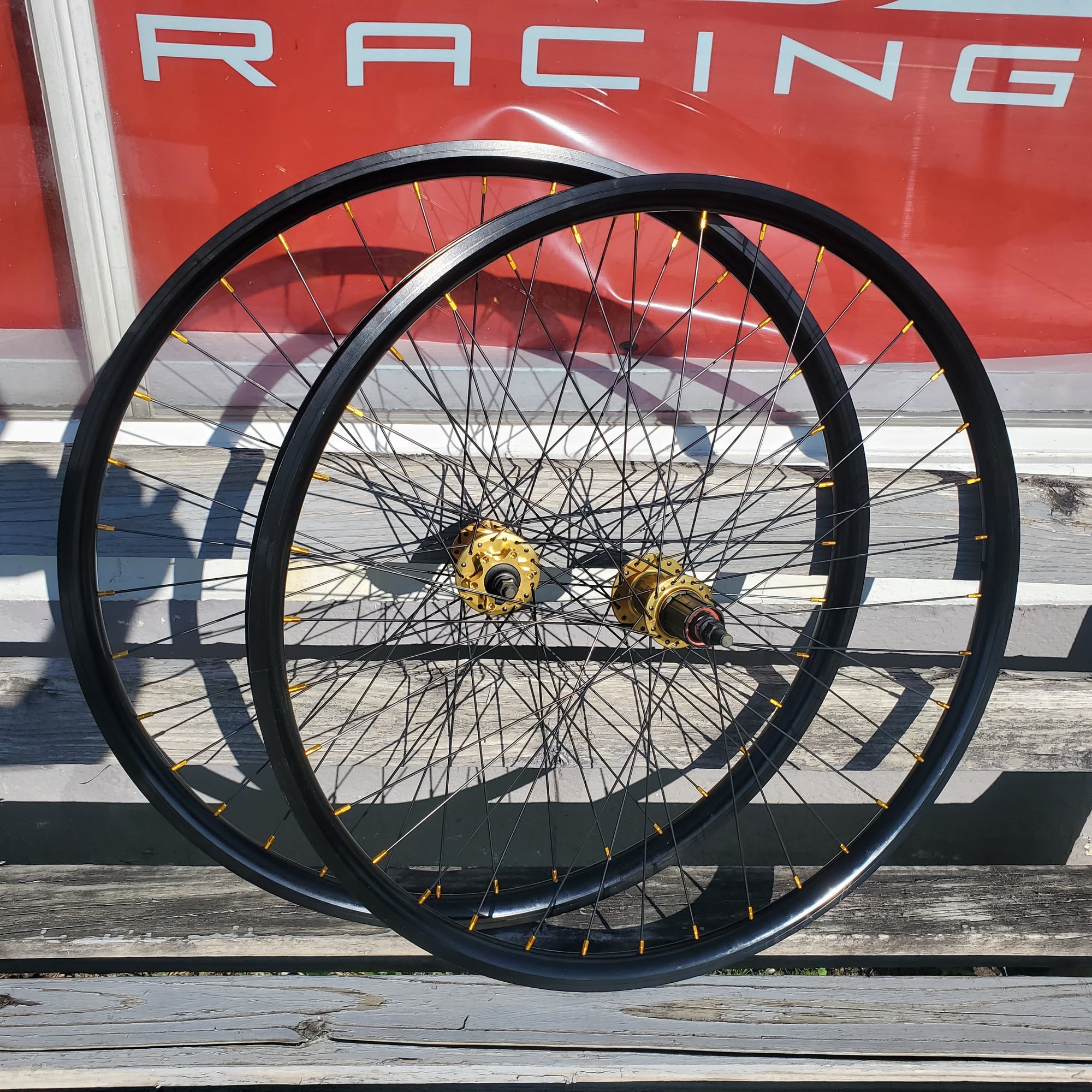 29" SE Racing Fast Ripper Wheelset - Pair - 36H - Double Wall - Black/Gold