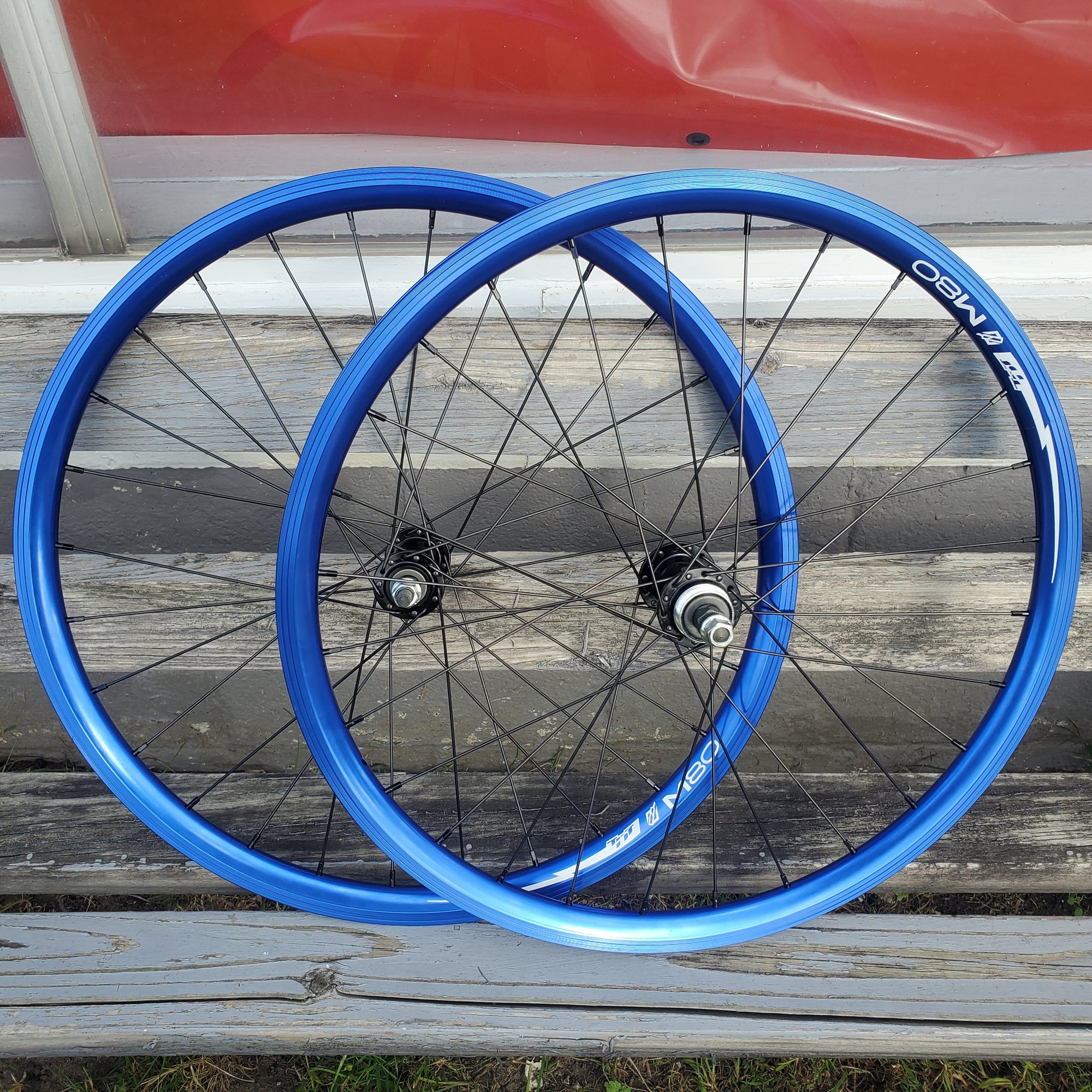 24 TNT M80X Freewheel BMX Wheelset Pair Blue