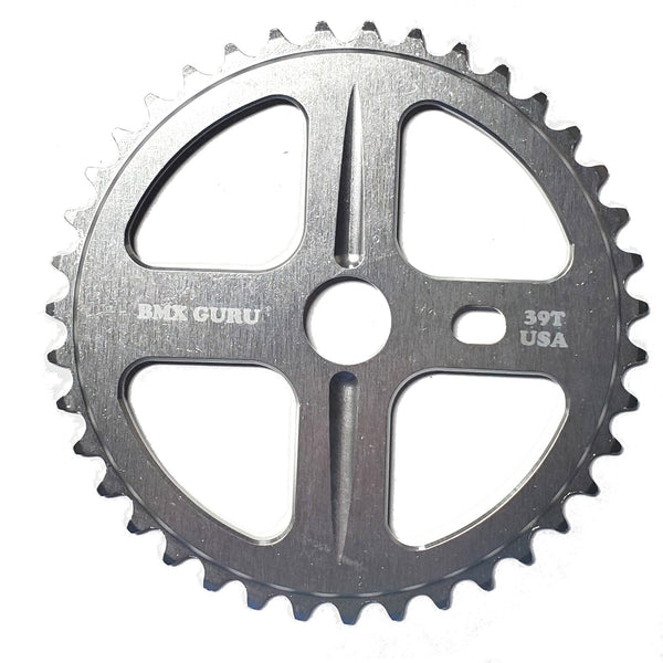 BMXGuru 39t Bolt Drive BMX Aluminum Sprocket / Chainwheel - Silver