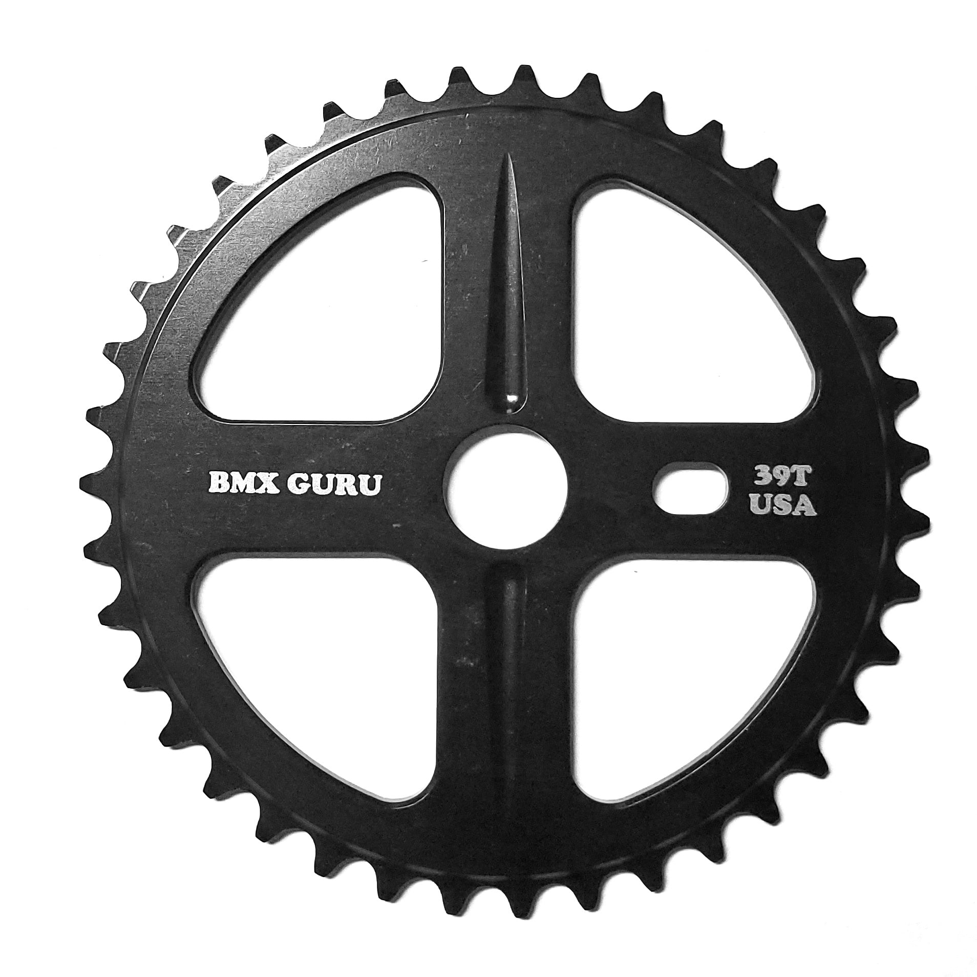 BMXGuru 39t Bolt Drive BMX Aluminum Sprocket / Chainwheel - Black - USA Made