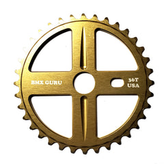 BMXGuru 36t Bolt Drive BMX Aluminum Sprocket / Chainwheel - Gold