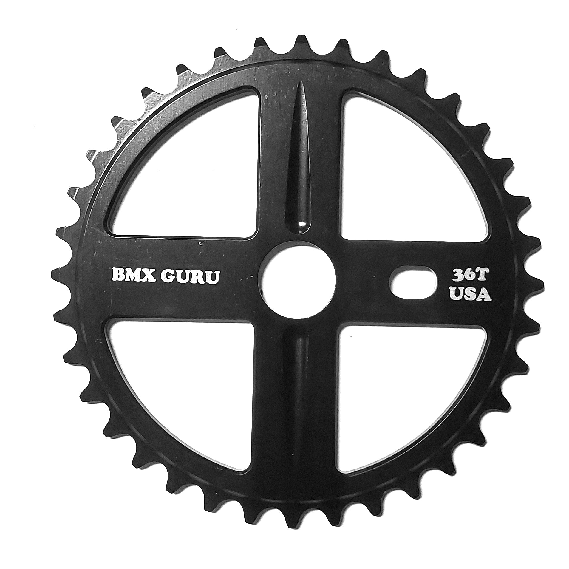 BMXGuru 36t Bolt Drive BMX Aluminum Sprocket / Chainwheel - Black - USA Made