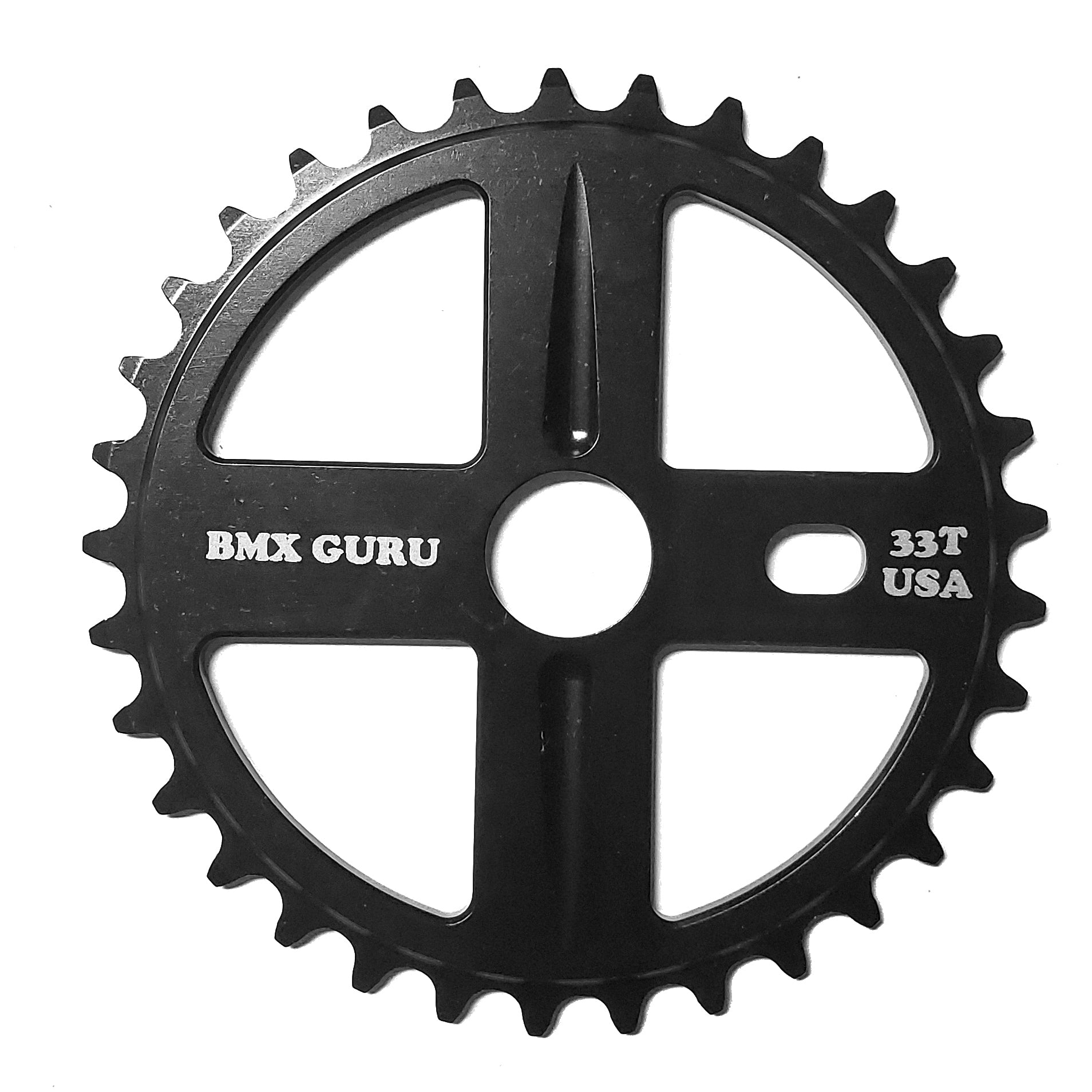 BMXGuru 33t Bolt Drive BMX Aluminum Sprocket / Chainwheel - Black - USA Made