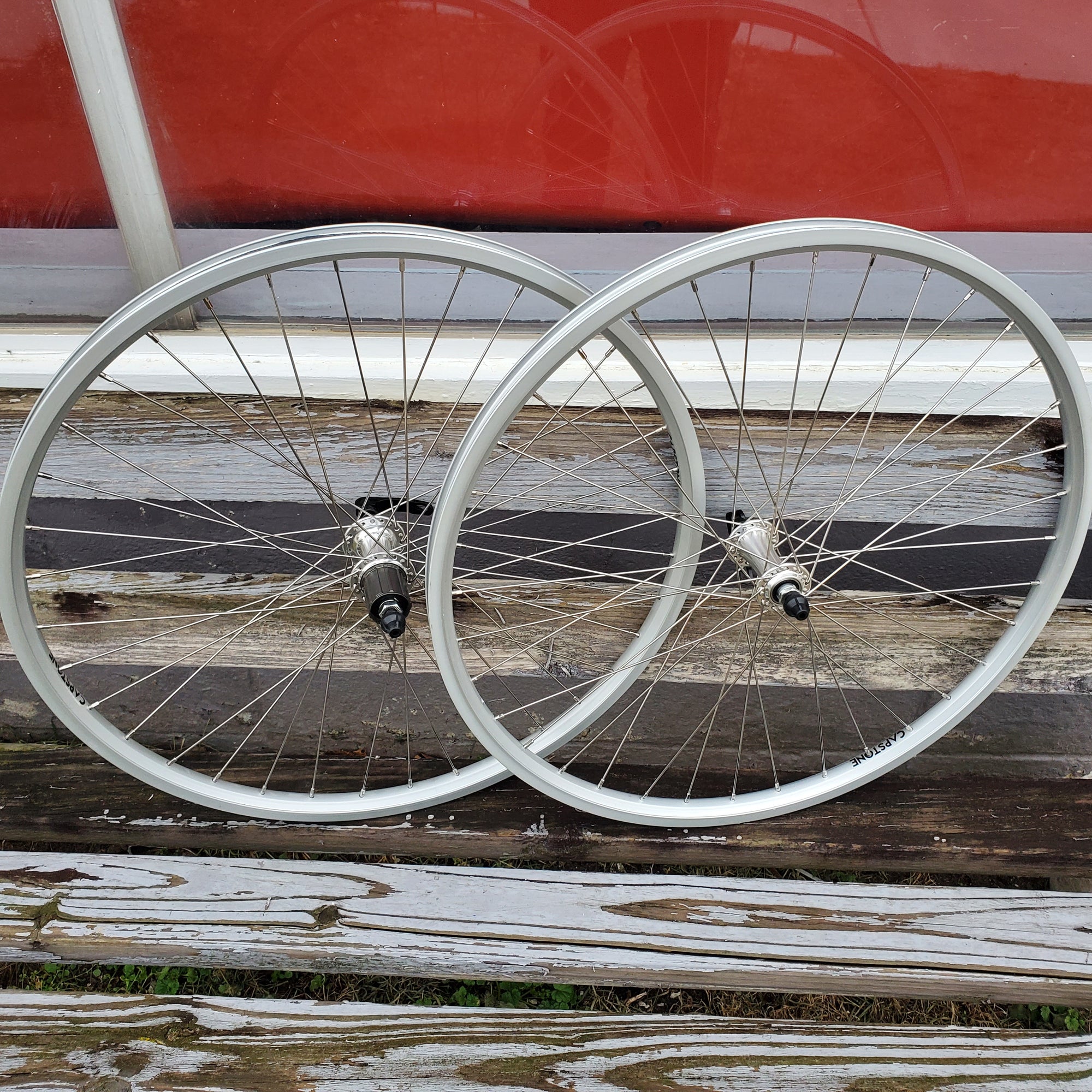 26" Capstone Double Wall Mountain 8-10 speed Cassette Wheelset - Sealed Bearing - 36H - Silver