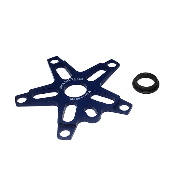 MCS Bolt-on BMX Aluminum Spider - 5-bolt / 110mm - Blue - USA Made