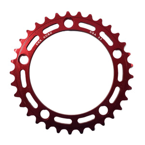 BMXGuru 33t BMX Chainring - Blood Red - 110mm 5-bolt - USA Made