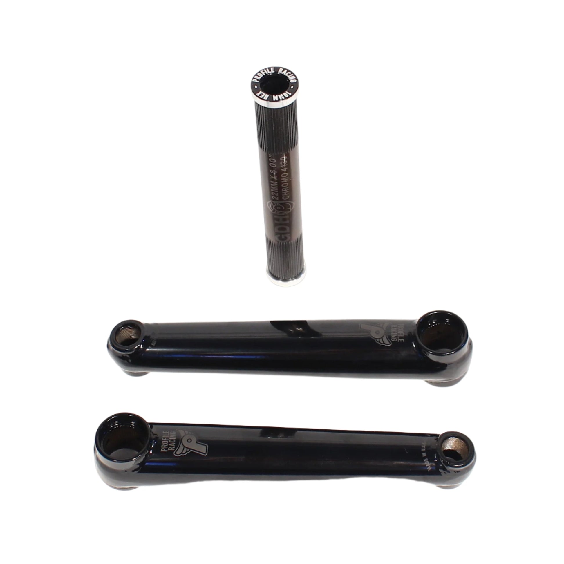 Profile Column 22mm 3-Piece BMX Cranks - 160mm - Black - USA Made