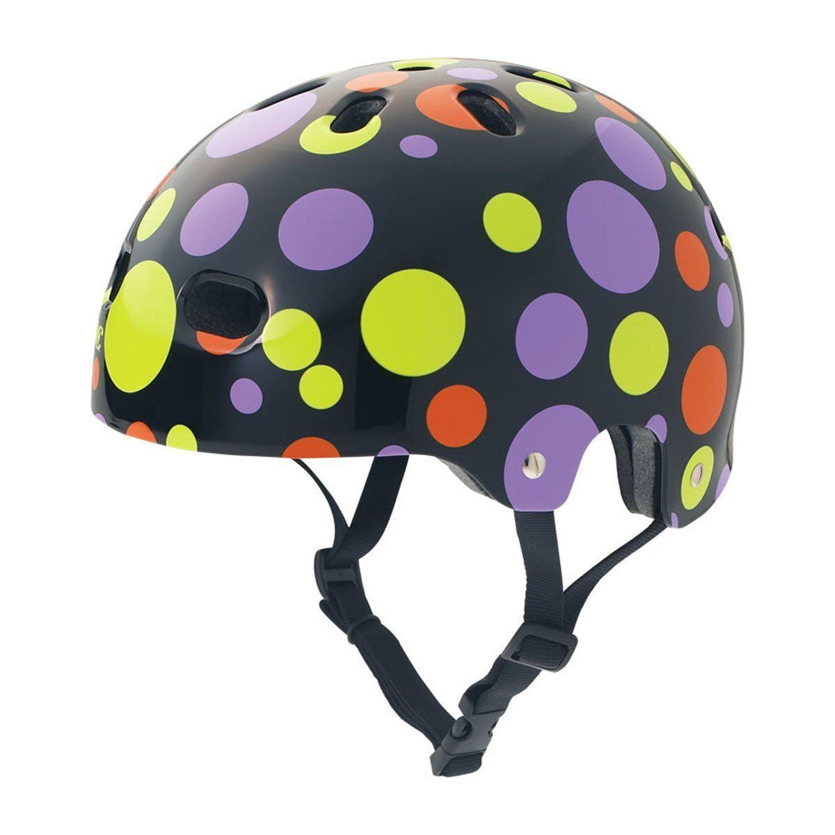 Pryme 8 V2 BMX / Skate Helmet - Sz XS-SM - Black & Dots