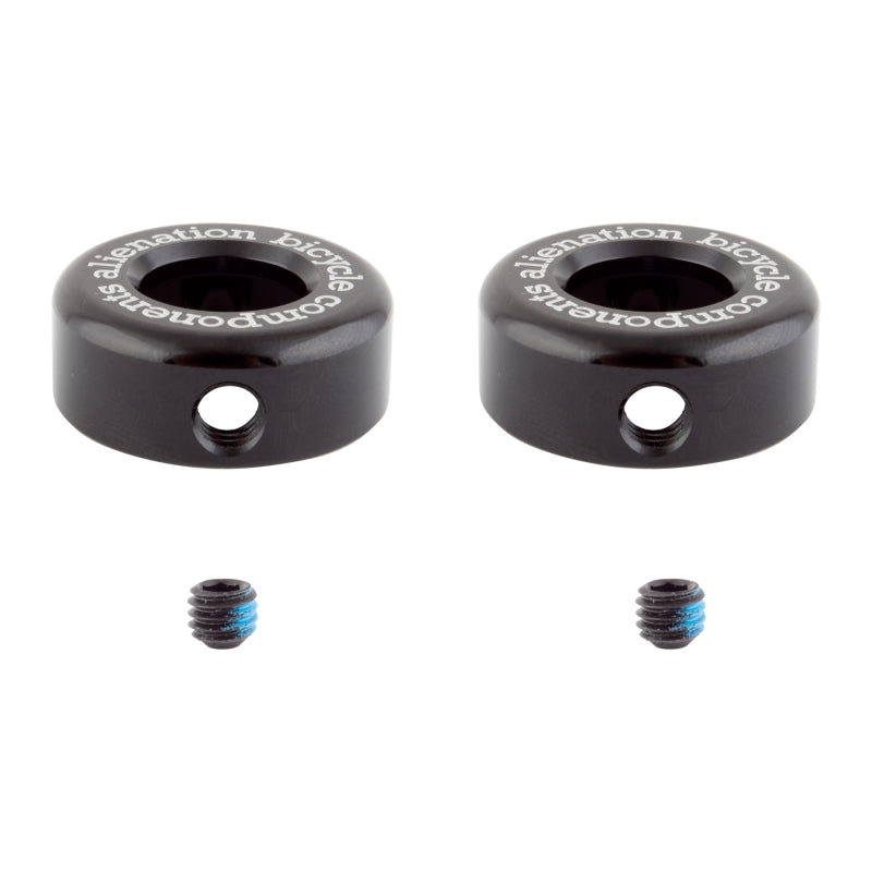 Alienation Stooges Bar End Caps - Aluminum BMX Bar Plugs - Black