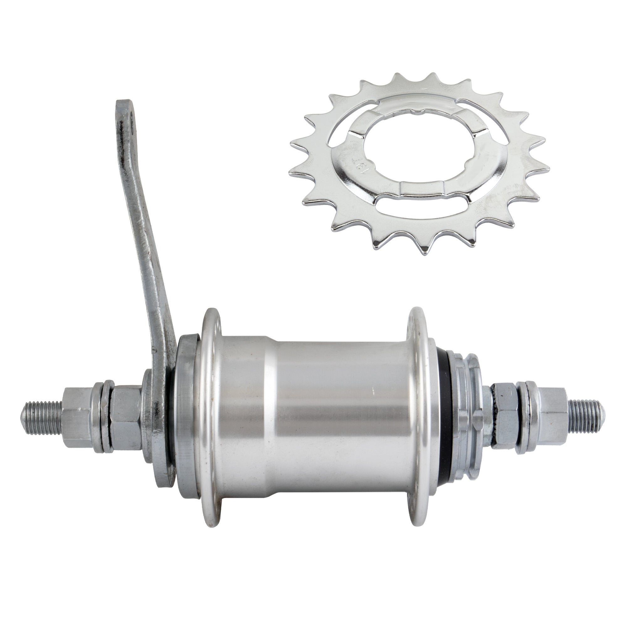 Heavy Duty Aluminum Coaster Brake Rear Hub Silver 36h - 3/8" axle by KT