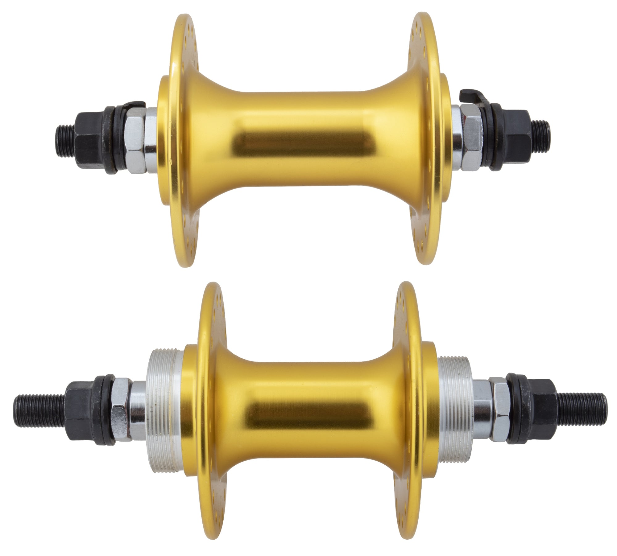 Sealed High Flange Flip Flop BMX Hubset Gold 36h 3 8