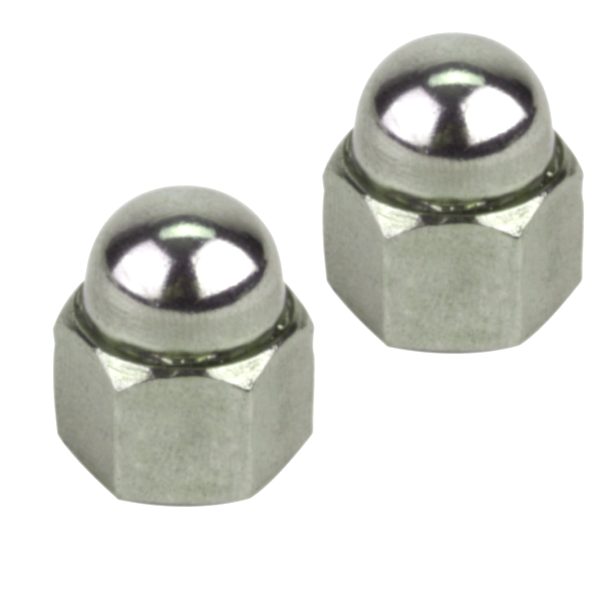 Chrome Plated Acorn Axle Nuts 3/8" x 26t Set of 2