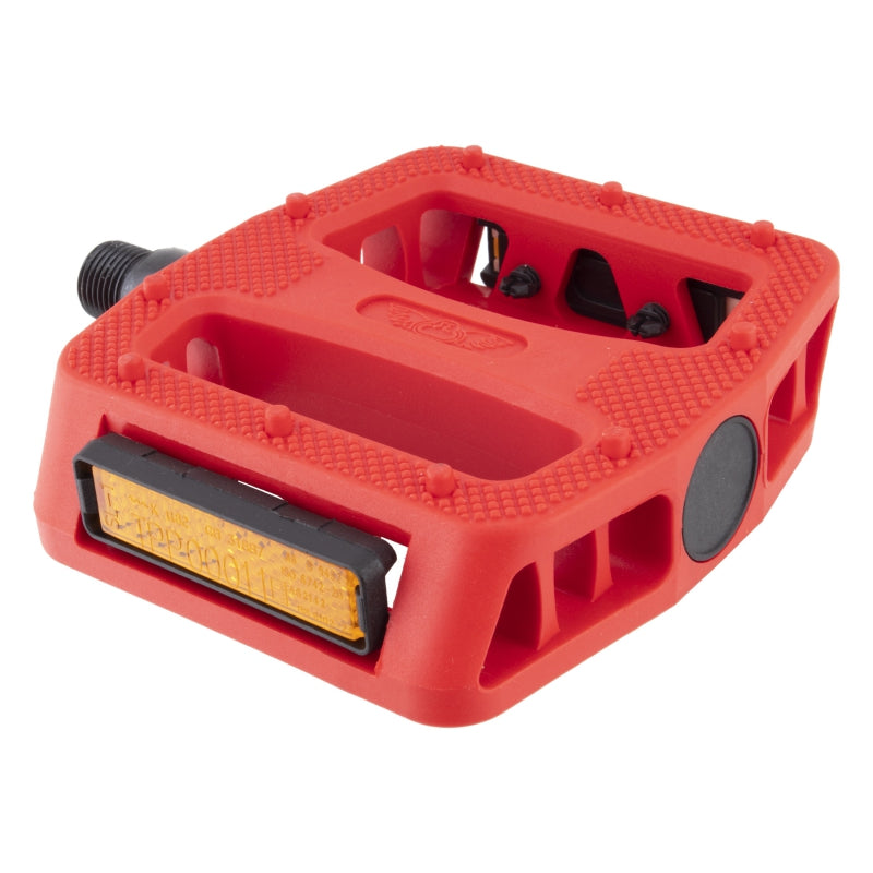 SE Bikes 12 O'Clock PC BMX Platform Pedals -  9/16" - Red