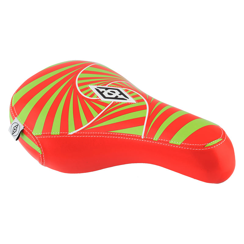 Alienation Psycho Padded Pivotal BMX Seat - Green/Red