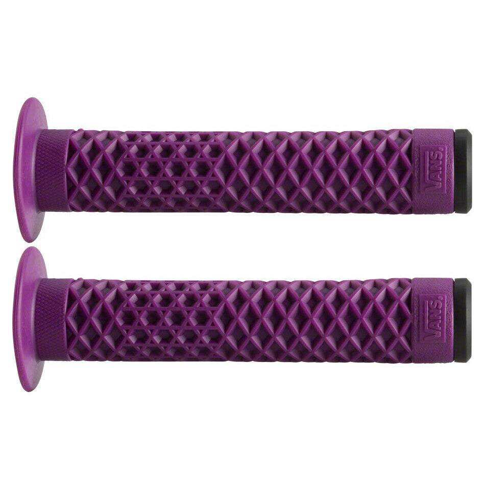 Cult Vans Waffle BMX Grips w/ Bar Ends - Flanged - Purple - USA Made