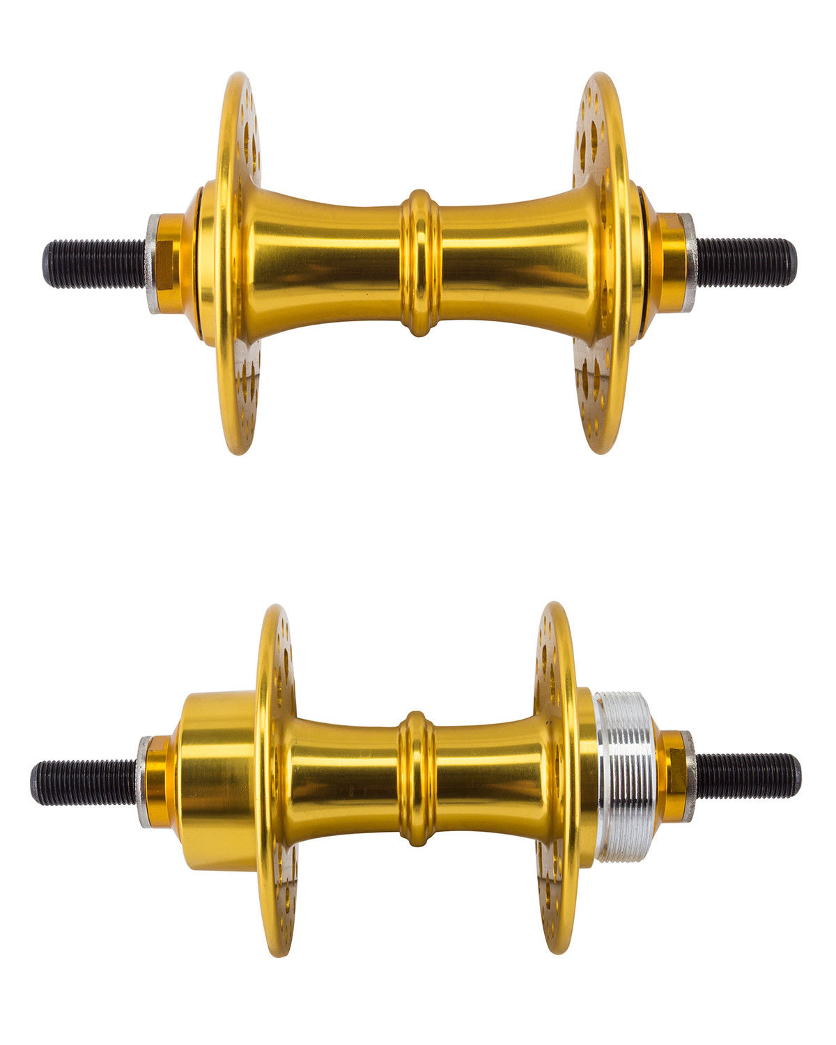 SE Racing High-Flange Sealed Bearing Hubset - 3/8" axles - 36H - Gold Anodized