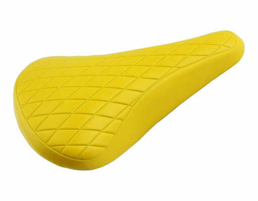 Quilted BMX / Road Retro Railed Seat - Yellow