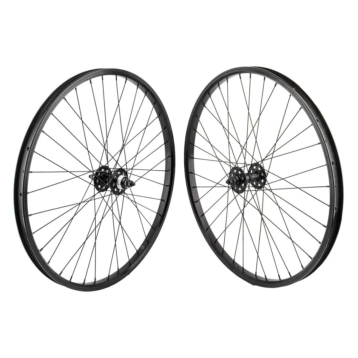 26" SE Racing Wheelset - Pair - 36H - Double Wall - Sealed Bearing - Freewheel - Black