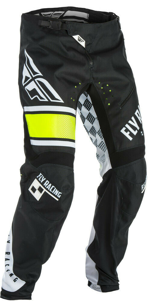 Fly Kinetic Era BMX Race Pants (2018) - Sz 32 waist - Black/White/Hi-Vis