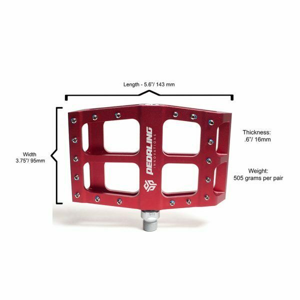 Pedaling Innovations Catalyst Aluminum Platform Pedals - Sealed - 9/16 - Red