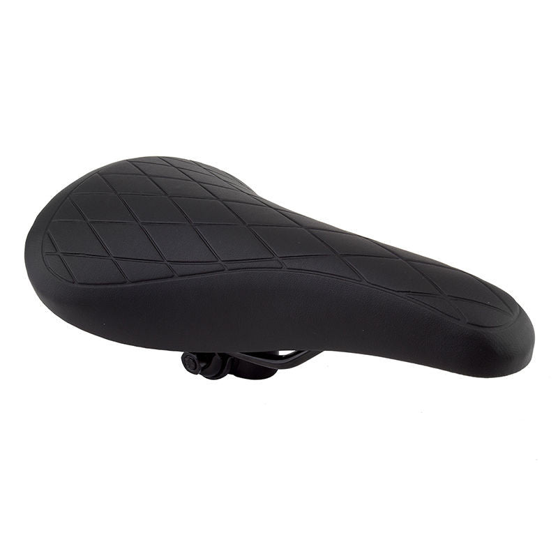 Quilted BMX / Road Retro Railed Seat by Viscount - Black