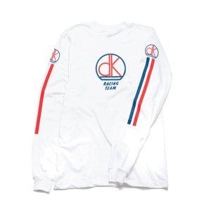 DK Retro Race Long Sleeve Tee - Size XX-Large (2XL) - White
