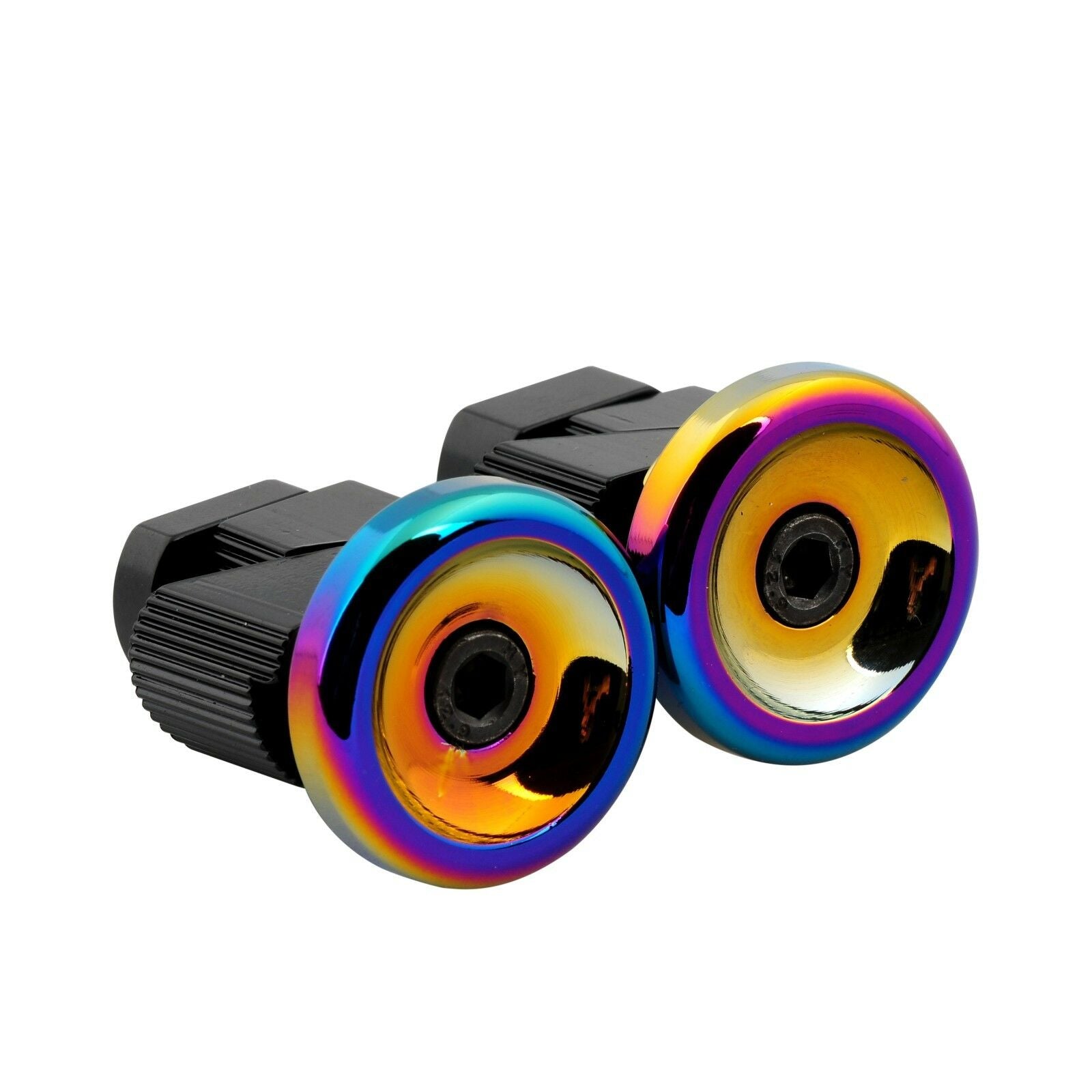 Snafu BMX Stubby Alloy Bar Ends (Pair) - Jet Fuel/Oil Slick