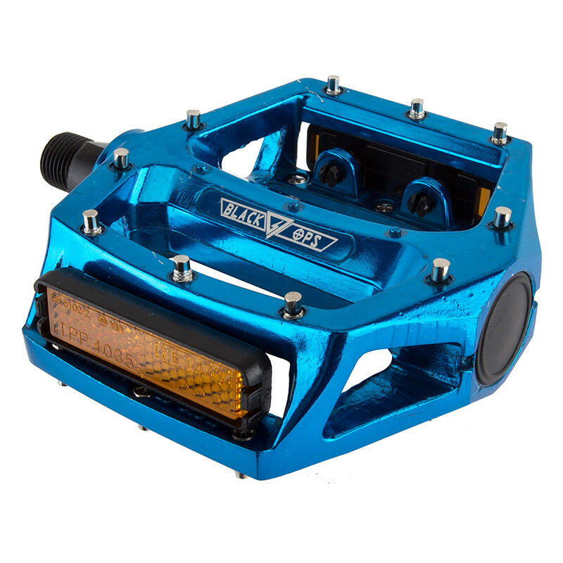 BlackOps Aluminum BMX Pro Size Platform Pedals - 9/16" - Blue