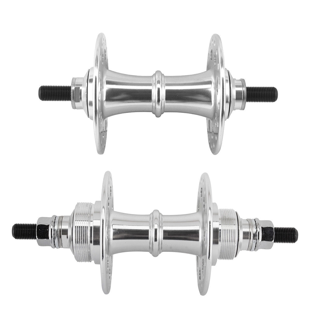 SE Racing Flip-Flop Sealed Bearing Hubset - 3/8" axles - 36H - Silver Anodized