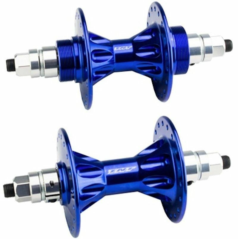 TNT Revolver Sealed BMX Flip/Flop Freewheel Hubset - 36h - 3/8" axles - Blue