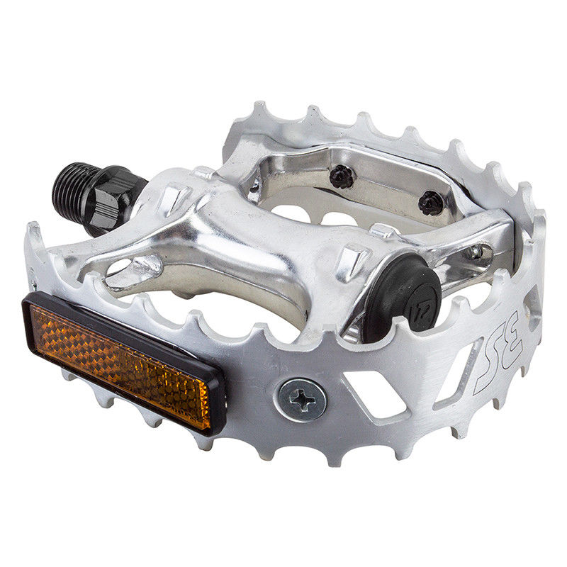 SE Racing Bear Trap Aluminum Cage Pedals 9 16 Silver