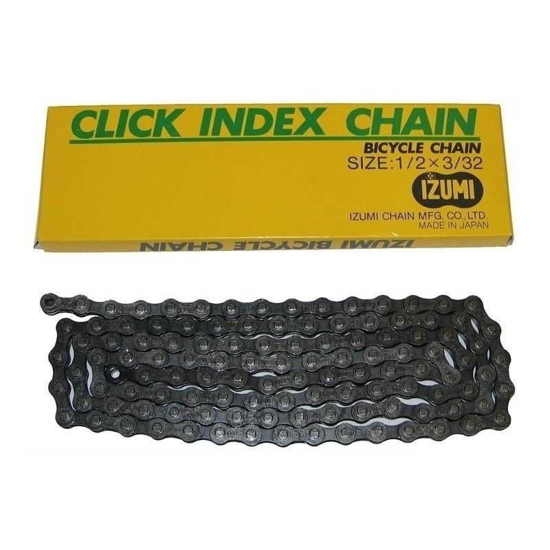 Izumi Click Index 5, 6, 7-speed Chain - 1/2x3/32" - Black - Made in Japan