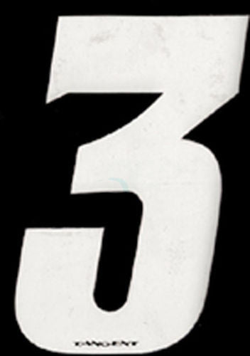 Tangent BMX Numberplate Number - 3" # - White