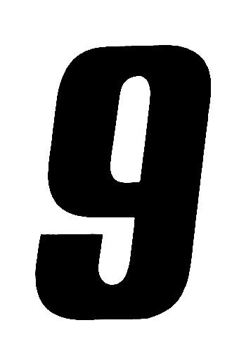 Tangent BMX Side Number Plate Number - 2" - Black #