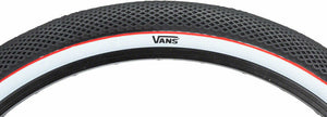 20x2.40 Cult Vans BMX Tire - Black w/ Red & White Sidewall