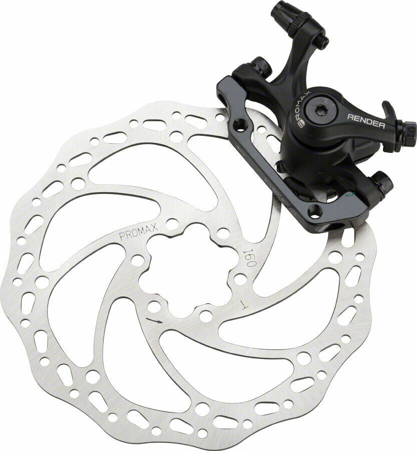 Promax Render Rear Mechanical Disc Brake Caliper w/ 160mm Rotor + IS bracket