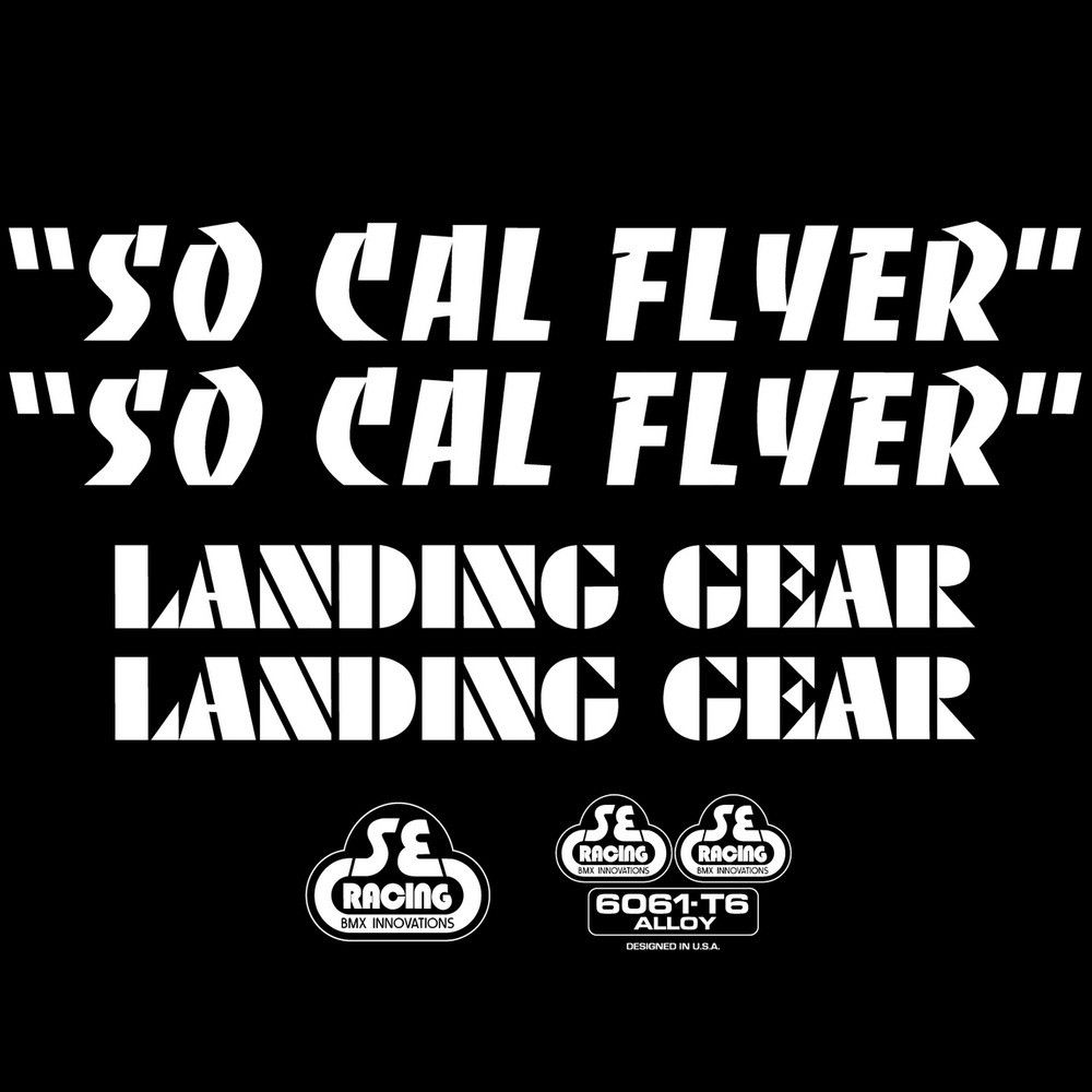 SE Racing "So Cal Flyer" BMX Decal Set - White