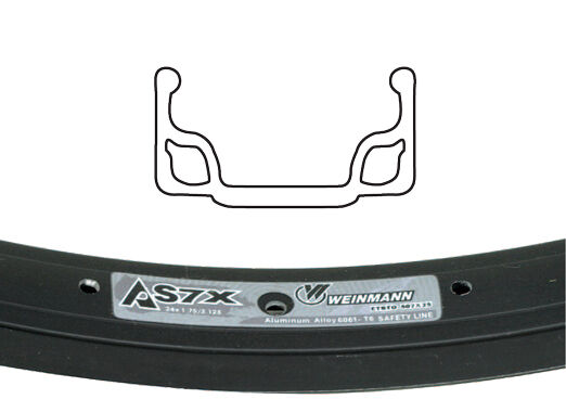 27.5" (650B) Weinmann AS7X BMX Rim - 36H - Black