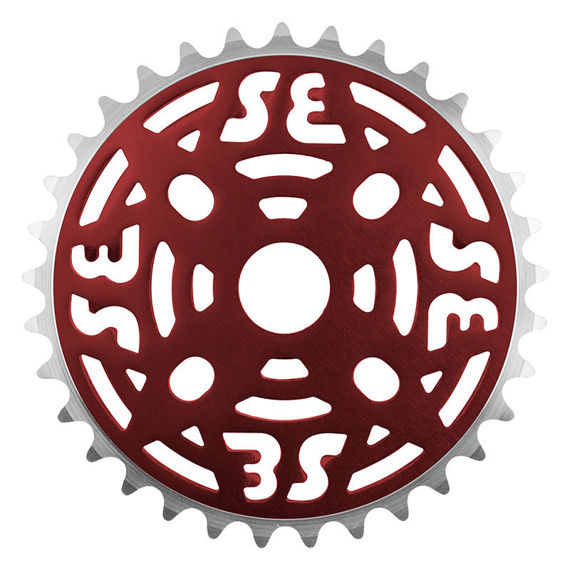 SE Racing 33T BMX Aluminum Sprocket / Chainwheel - Anodized Red