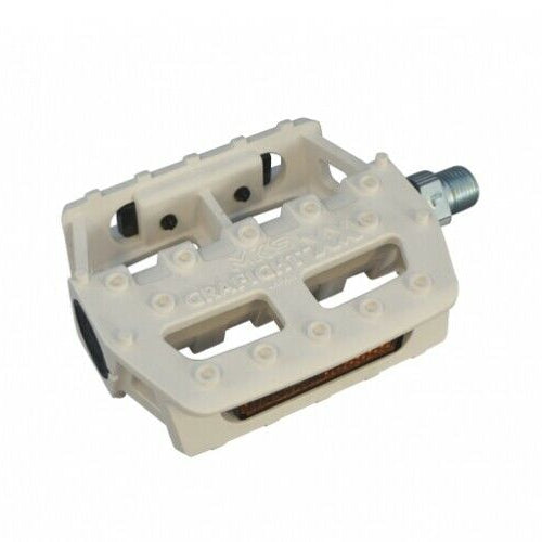MKS Grafight XX Platform Pedals (Re-issue) - 1/2" - White