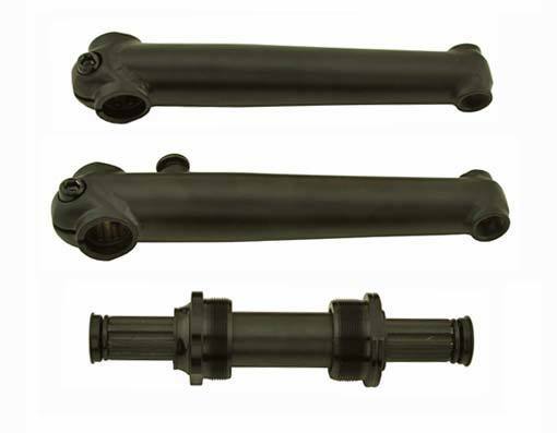 Chromoly 3-Piece BMX crank - 19mm w/ Euro Bottom Bracket - 175mm - Black