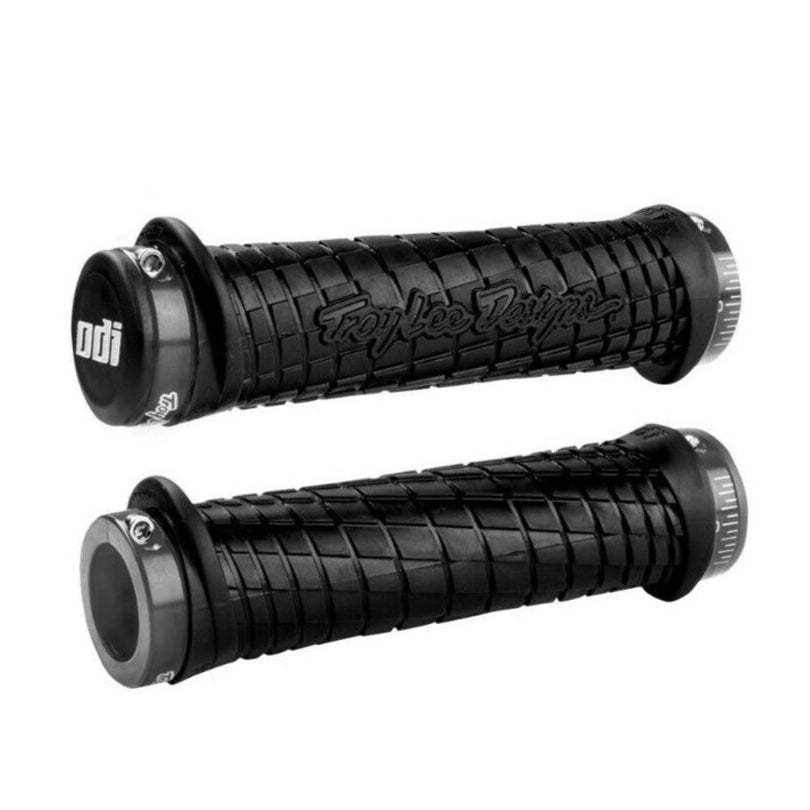 ODI Troy Lee Designs Lock-On BMX Grips - Black w/ Gray clamps - USA Made