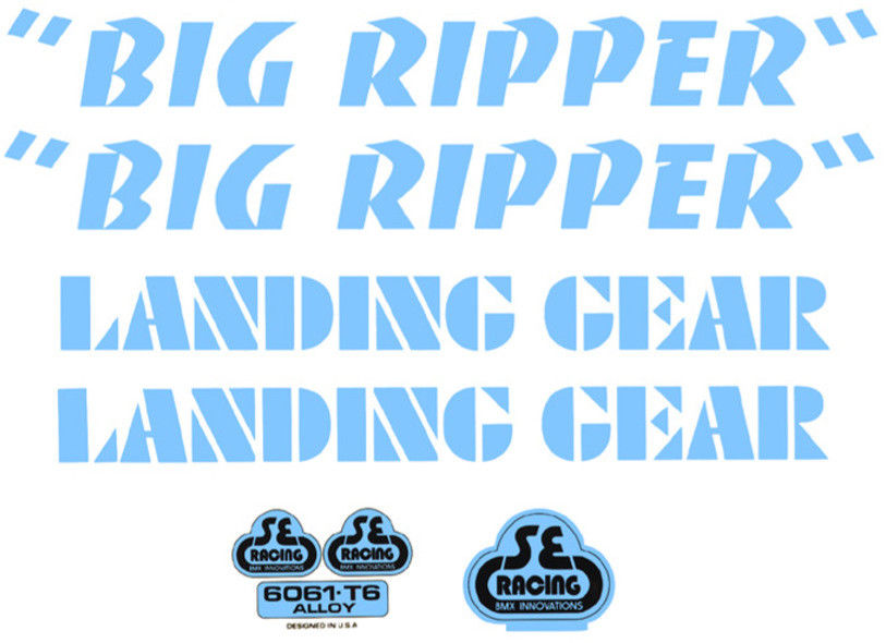 SE Racing "Big Ripper" BMX Decal Set - Baby Blue