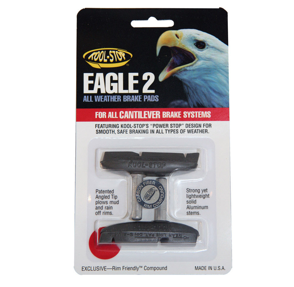 Kool Stop Eagle 2 threadless brake pads/shoes f/ carbon fiber rims - USA Made
