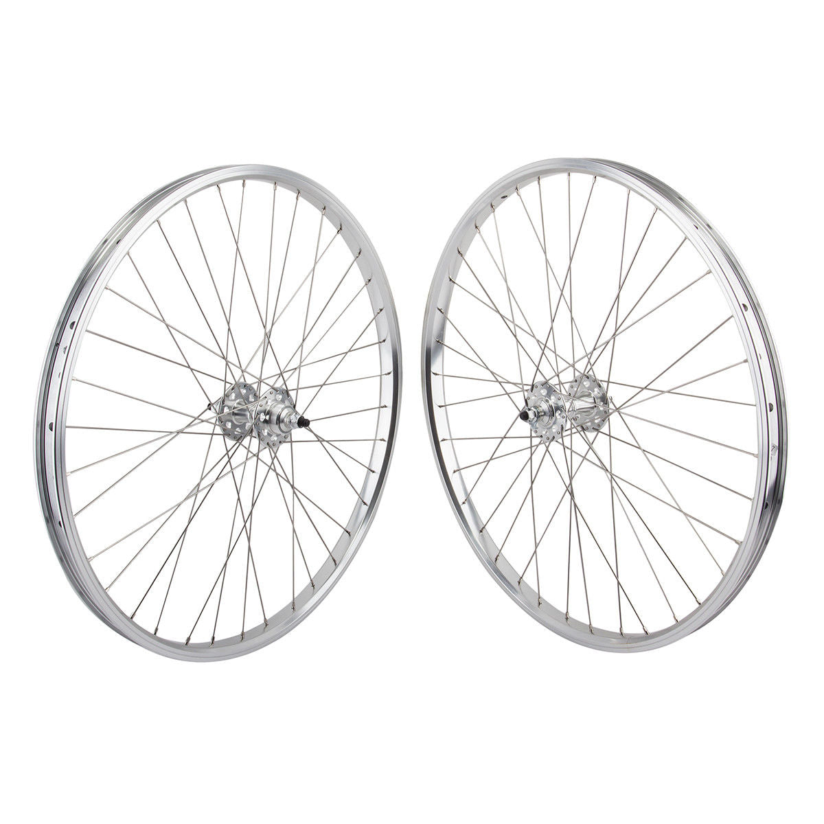 26" SE Racing Wheelset - Pair - 36H - Double Wall - Sealed Bearing - Freewheel - Silver