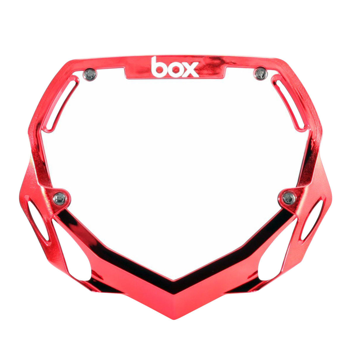 Box Two Pro BMX Number Plate - Red Chrome + White