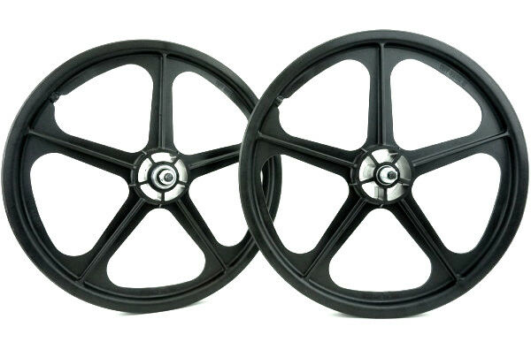 20 Skyway Tuff Wheel II BMX Mag Wheels Pair Black USA Made