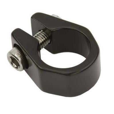 Black anodized seat post clamp designed for 1-inch (25.4mm) frames.