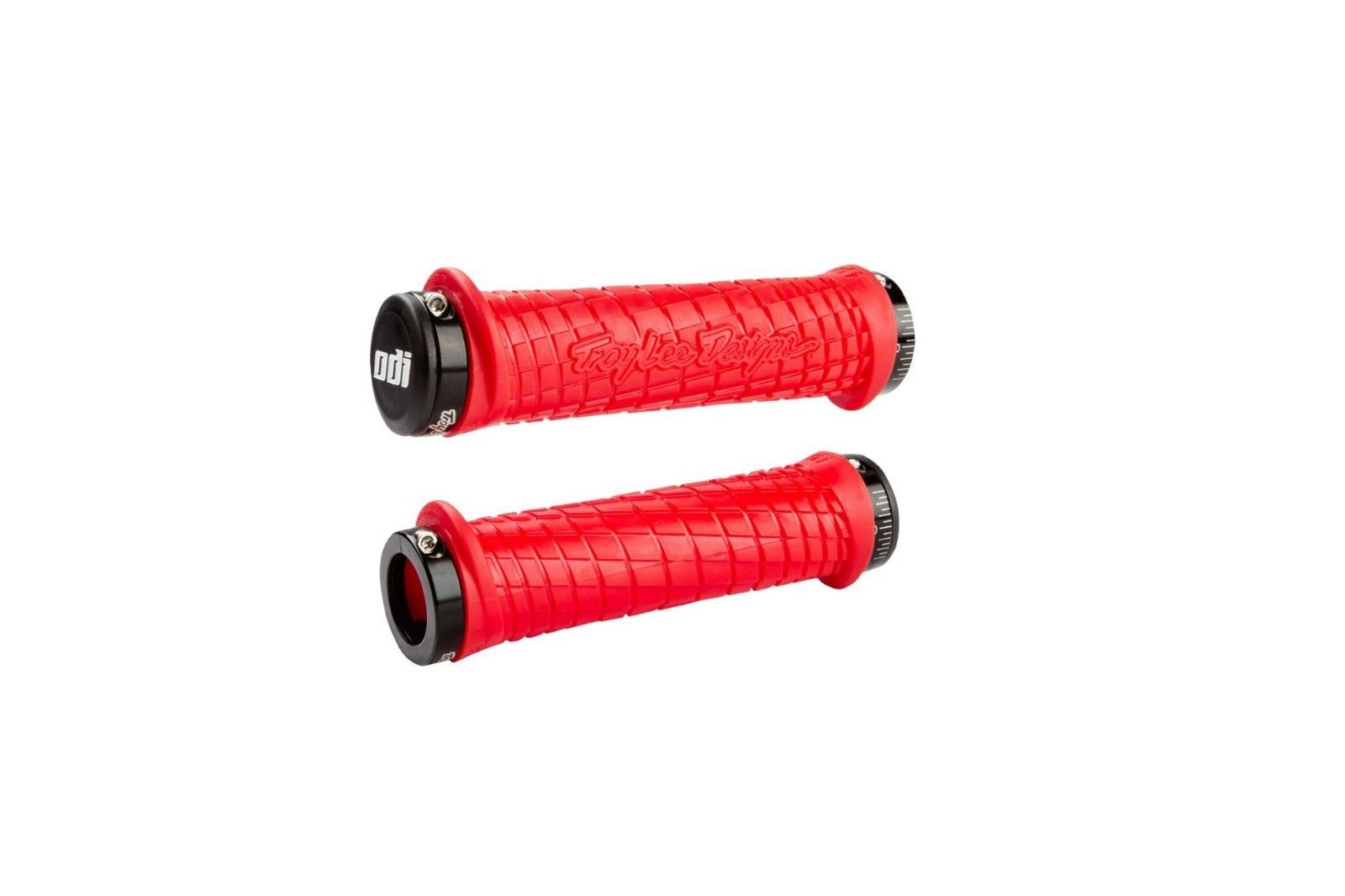 ODI Troy Lee Designs Lock-On BMX Grips - Red w/ Black clamps - USA Made