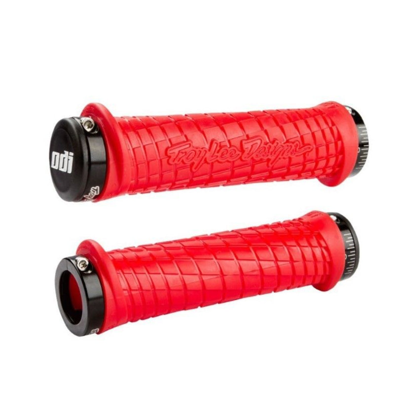 ODI Troy Lee Designs Lock-On BMX Grips - Red w/ Black clamps - USA Made